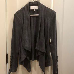 Jacket lightweight imitation gray suede
